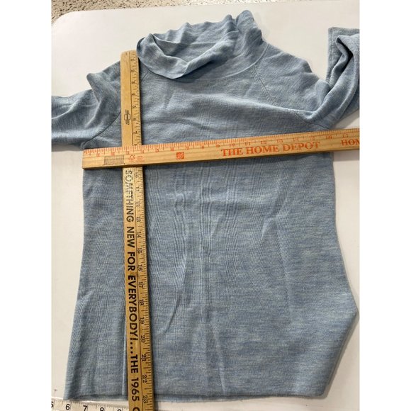 Talbots Pure Merino Wool Cowl Neck Pullover Sweater Womens XS Blue Cozy Knit - Picture 3 of 8